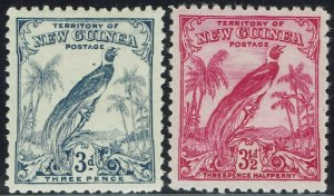 NEW GUINEA 1932 UNDATED BIRD 3D AND 3½D