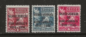 Samoa Scott catalog # 163-165 Unused Hinged