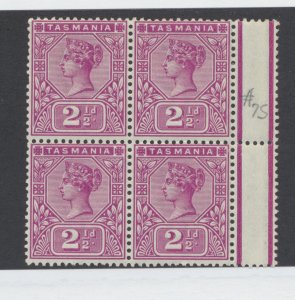 Tasmania 77 F-vf NH block of 4