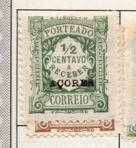 Azores 1920s Postage due  Issue Fine Mint Hinged 1/2c. Optd 141365