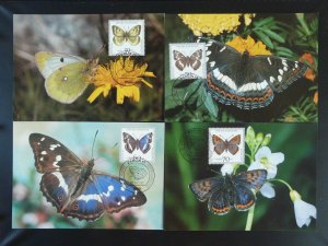 insect butterfly Fur die Jugend set of 8 maximum card Germany 1991 (Berlin)