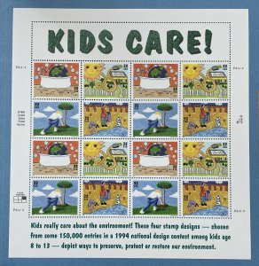 Scott #2951-2954 KIDS CARE! Sheet of 16 US 32¢ Stamps MNH 1995