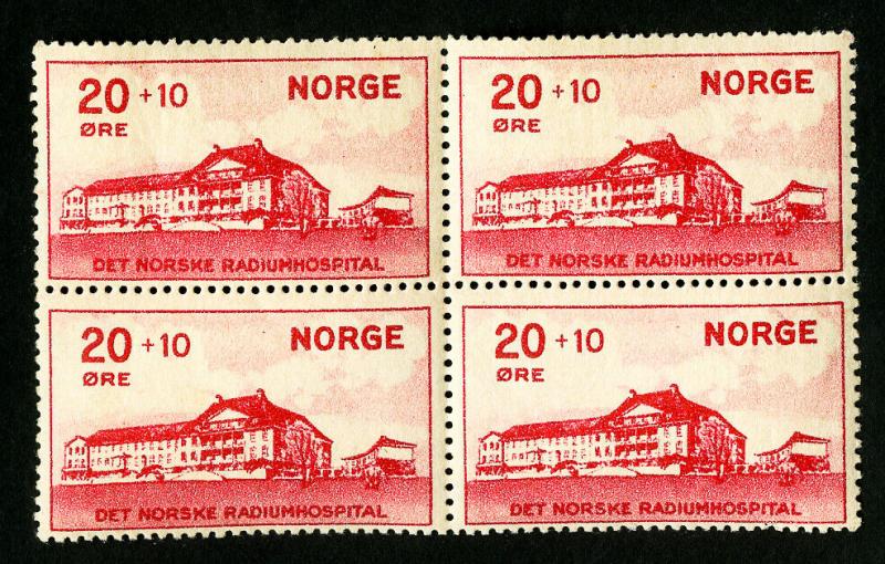 Norway Stamps # B4 VF Block of 4 OG NH Catalog Value $260.00