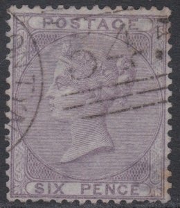 003440/ Great Britain 1857 Sg70a 6d Pale Lilac Fine Used Azure Paper Cv £950