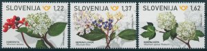 Slovenia Flowers Stamps 2021 MNH Laurustine Wayfaring Snowball Tree 3v set