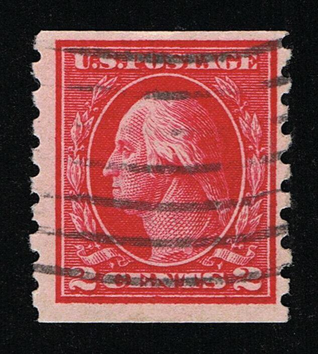 GENUINE SCOTT #413 F-VF USED 1912 CARMINE TYPE-I COIL SINGLE APS CERT 