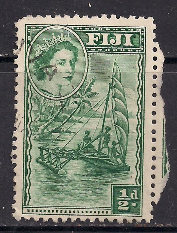 FIJI ISLANDS 1954 -59 QE2  1/2d USED stamp SG280 (D100