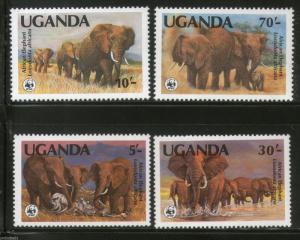 Uganda 1983 WWF - African Elephant Animal Wild Life Fauna Sc 371-774 MNH # 004