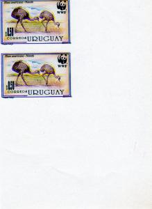 Uruguay WWF '93 Nandu Imperf. Pair marginal Border Sc.1512 