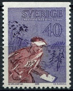 Sweden Sc#795 MNH, 40o vio & red brn, WC Orienteering (1968)