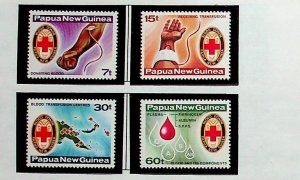 Papua New Guinea Sc 521-4 MNH SET of 1980 - Blood Transfusion Donor's Badge