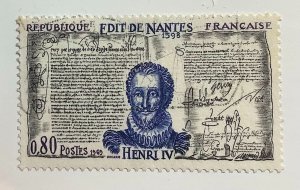 France 1969 Scott 1261 used - 0.80 fr, history, Henri IV, The Edict of Nantes