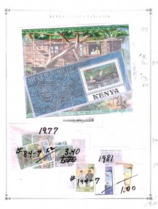 Collection, Kenya Scott Album Page & Lots, 1963/1981, Cat $16, Mint & Used