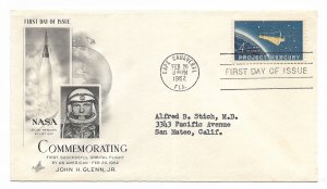 US 1193 (Me-4) 4c Project Mercury on FDC Artcraft Cachet ECV $10.00