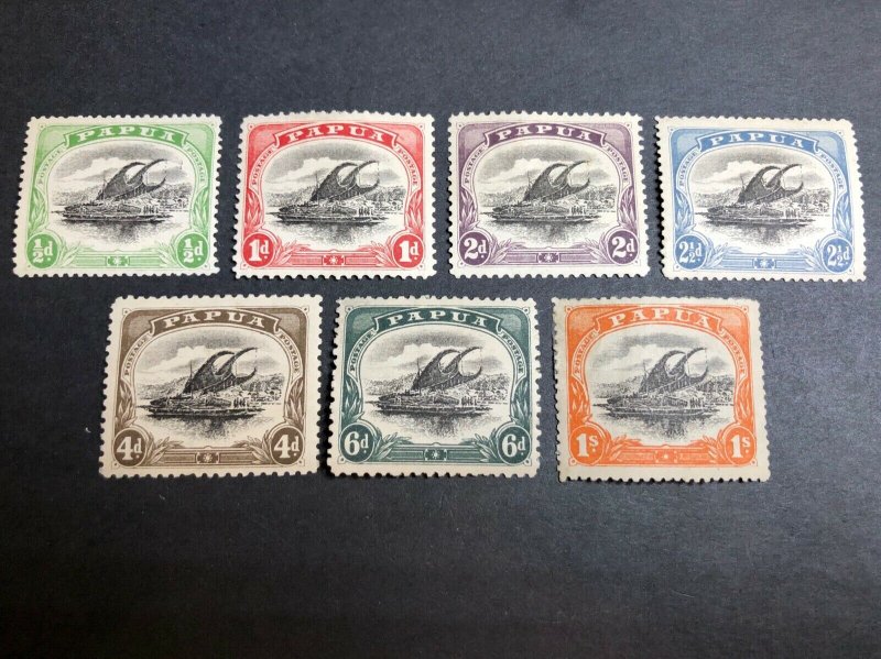 Papua New Guinea Scott 34 35a 36a 37-40 Mint OG CV $95