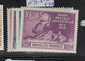 French New Hebrides SG F77-80 UPU MOG (8glt)