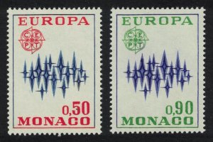 Monaco Stars Europa CEPT 2v 1972 MNH SG#1039-1040