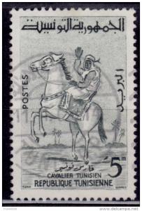 Tunisia 1959, Horseback Rider, Cavalier Tunisien, 5m, sc#343, used