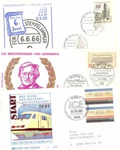 Germany 3 first Day covers  Wagner and Berlin buildings