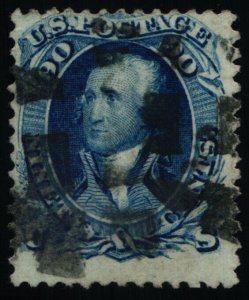 Scott #72 VF - 90c Blue - Washington - Used - 1861