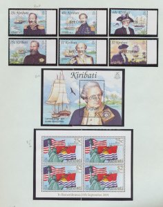 KIRIBATI - Scott 804-811 - MNH  SPECIMEN o/p -  Captain Cook, ship, flags - 2001 