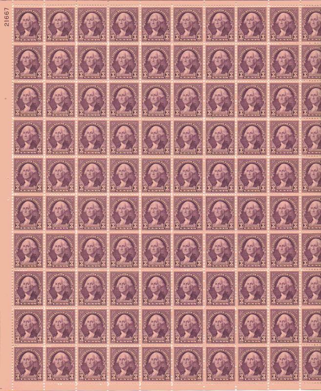 US 720 - 3¢ Washington by Gilbert Stuart Unused