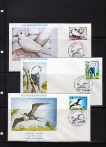 French Polynesia 1980 Birds of Polynesia Set FDC Sc# 337/339