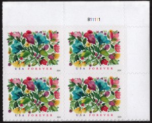 NEW ISSUE (Forever) Celebration Blooms Plate Block: UR #B11111 (2024) SA