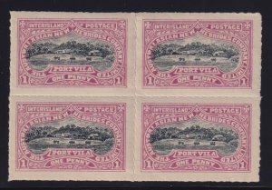 Australasian New Hebrides Co. (1897) Inter-Island Postage Block of 4 Mint VF NH