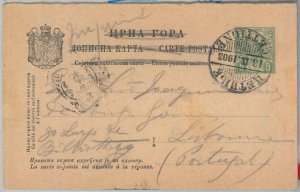 66034 - MONTENEGRO - Postal History -  STATIONERY CARD to PORTUGAL 1903