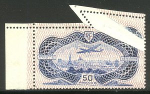 FRANCE #C15 var MInt NH - 1936 50fr Monoplane, Foldover