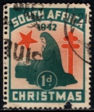 1942, 1956 South Africa Christmas Seals Set/2 Used