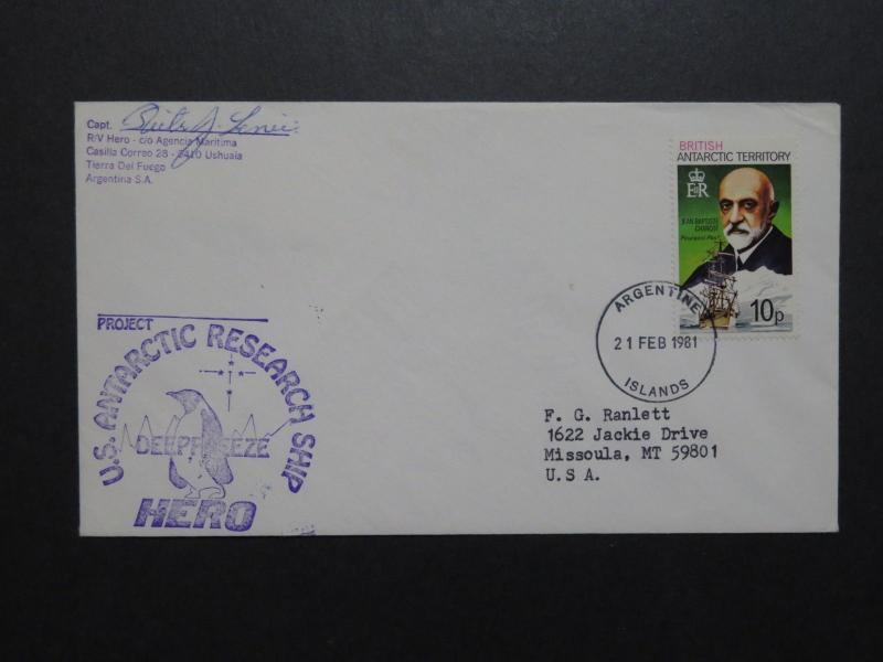 British Antarctic Terr Antarctic Argentine Islands Cover / Signed - Z8888