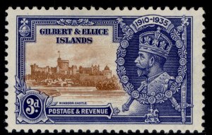 GILBERT AND ELLICE ISLANDS GV SG38d, 3d FLAGSTAFF on TURRET, M MINT. Cat £375.