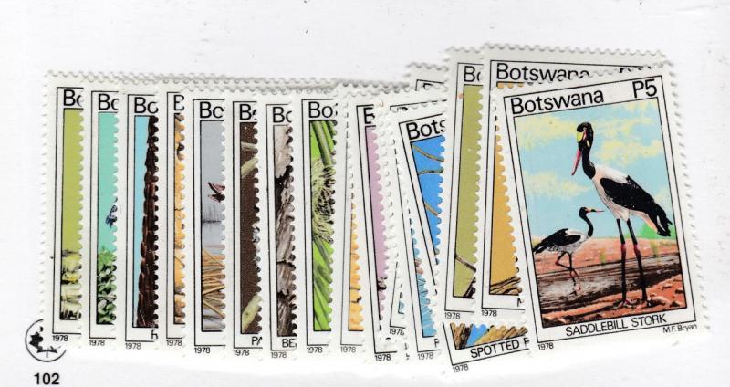 BOTSWANA # 198-214 VF-MNH VARIOUS DESIGNS CAT VALUE $48.95