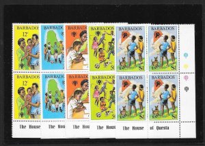 BARBADOS Sc#519-523 Complete Mint Never Hinged Set BLOCKS of 4