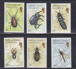 Falkland Islands # 1L66-1L71, Insects, NH, 1/2 Cat.