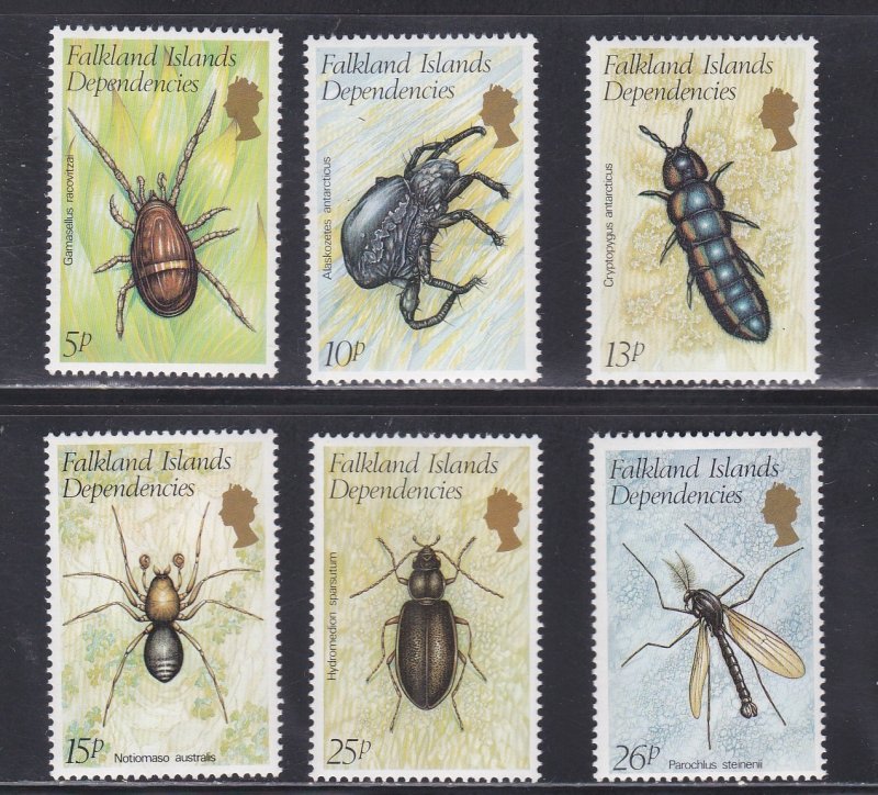 Falkland Islands # 1L66-1L71, Insects, NH, 1/2 Cat.