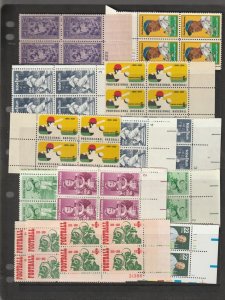 Large US Collection of 132 Premium Plate Number Blocks 1930's -1968'...