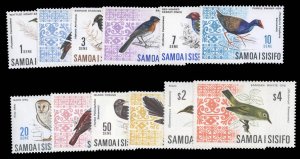 Samoa #265-274B Cat$60, 1967 Birds, complete set, never hinged