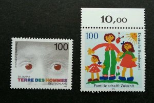 Germany Mix Lot 10 Terre des Hommes Family 1992 Children Painting  (stamp) MNH