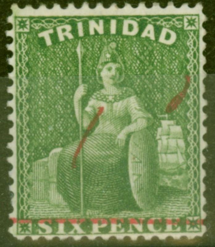 Trinidad 1882 1d on 6d SG104 Fine & Fresh Mtd Mint