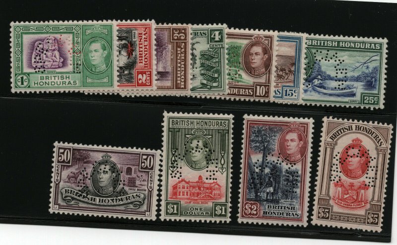 British Honduras SG #150s / #161s Very Fine Never Hinged With Curved Perforated 