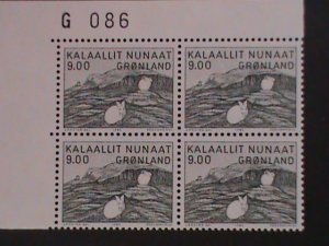 GREENLAND-1985 SC# 118 HARES HUNTING- MNH-IMPRINT PLATE BLOCK - KEY STAMPS