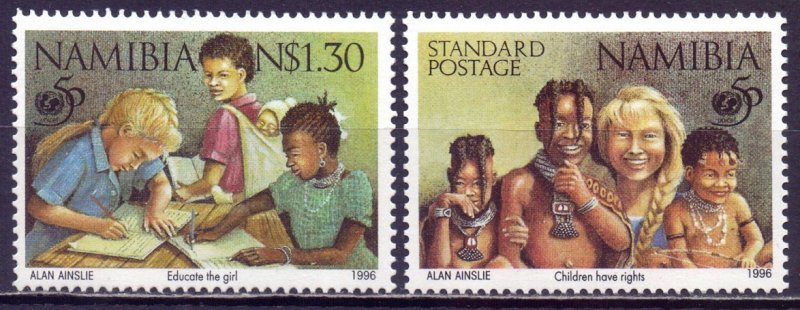 Namibia. 1996. 813-14. 50 years of UNICEF. MNH.