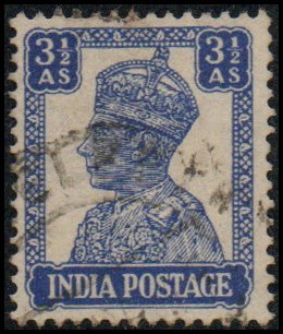India 175 - Used - 3 1/2a George VI (1941) (cv $0.55)