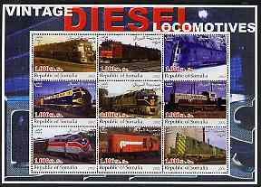 SOMALIA - 2002 - Vintage Diesel Locos #2 - Perf 9v Sheet - M N H - Private Issue