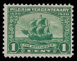 U.S. #548 MNH; 1c Pilgrim Tercentenary - Mayflower (1920)