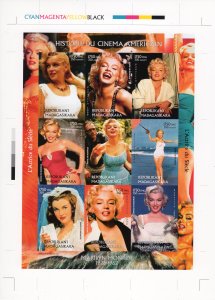 Malagasy Republic 1999 MARILYN MONROE Sheetlet (9) FINAL CHROMALIN PROOF UNIQUE