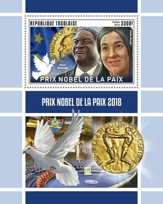 Z08 IMPERF TG190146b TOGO 2019 Nobel Peace Prize MNH ** Postfrisch